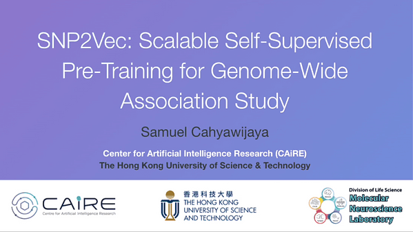 SNP2Vec: Scalable Self-Supervised Pre-Training for Genome-Wide Association Study