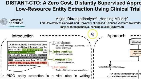 DISTANT-CTO: A Zero Cost, Distantly Supervised Approach to Improve Low-Resource Entity Extraction Using Clinical Trials Literature