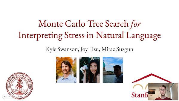 Monte Carlo Tree Search for Interpreting Stress in Natural Language