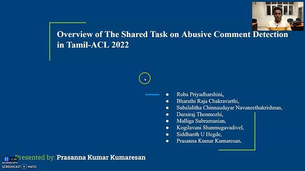 Overview of Abusive Comment Detection in Tamil-ACL 2022