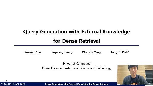 Query Generation with External Knowledge for Dense Retrieval