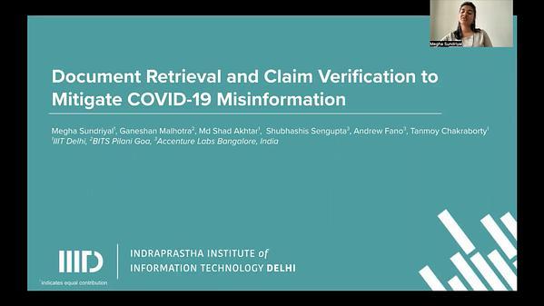 Document Retrieval and Claim Verification to Mitigate COVID-19 Misinformation