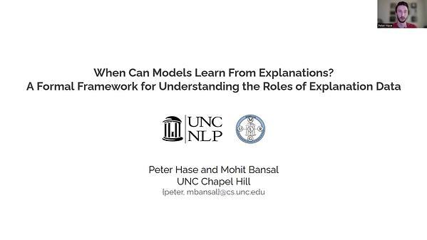 When Can Models Learn From Explanations? A Formal Framework for Understanding the Roles of Explanation Data