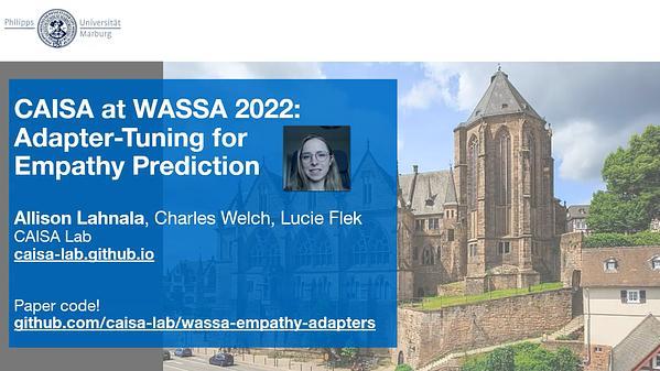 CAISA at WASSA 2022: Adapter-Tuning for Empathy Prediction