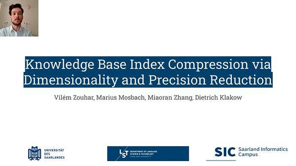 Knowledge Base Index Compression via Dimensionality and Precision Reduction