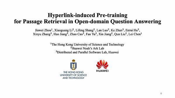 Hyperlink-induced Pre-training for Passage Retrieval in Open-domain Question Answering