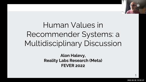 Human Values in Recommender Systems: a Multidisciplinary Discussion