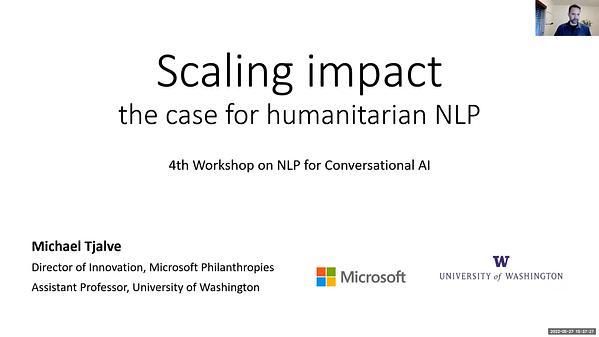 Scaling Impact: the Case for Humanitarian NLP