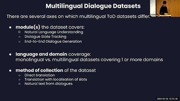 Natural Language Processing for Multilingual Task-Oriented Dialogue Part 1