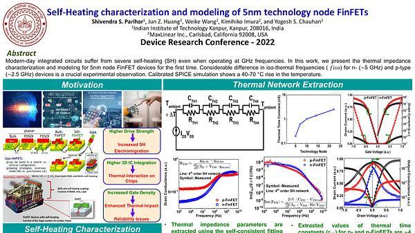 Self-Heating characterization and modeling of 5nm technology node FinFETs