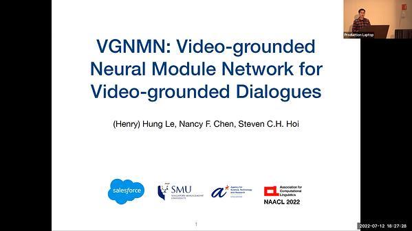 VGNMN: Video-grounded Neural Module Networks for Video-Grounded Dialogue Systems