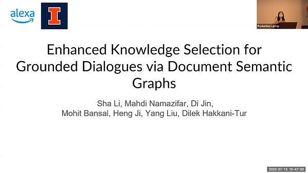 Enhancing Knowledge Selection for Grounded Dialogues via Document Semantic Graphs