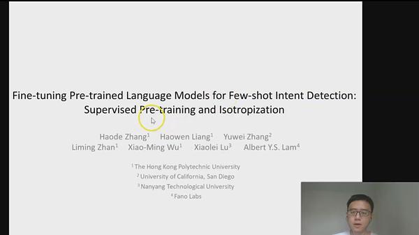 Fine-tuning Pre-trained Language Models for Few-shot Intent Detection: Supervised Pre-training and Isotropization