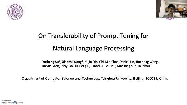 On Transferability of Prompt Tuning for Natural Language Processing