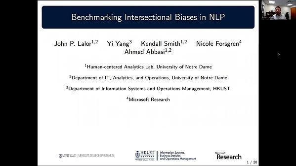 Benchmarking Intersectional Biases in NLP
