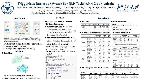 Triggerless Backdoor Attack for NLP Tasks with Clean Labels