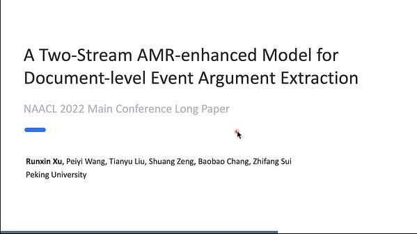 A Two-Stream AMR-enhanced Model for Document-level Event Argument Extraction