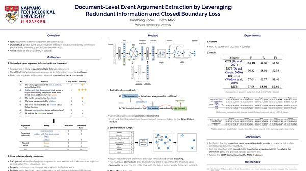 Document-Level Event Argument Extraction by Leveraging Redundant Information and Closed Boundary Loss
