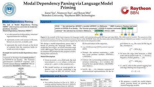 Modal Dependency Parsing via Language Model Priming