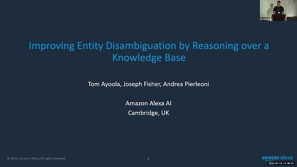 Improving Entity Disambiguation by Reasoning over a Knowledge Base