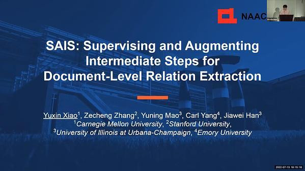 SAIS: Supervising and Augmenting Intermediate Steps for Document-Level Relation Extraction