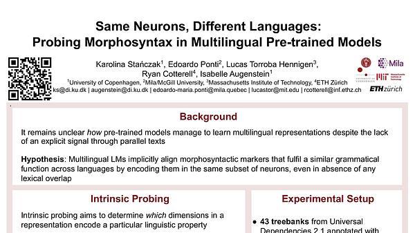 Same Neurons, Different Languages: Probing Morphosyntax in Multilingual Pre-trained Models