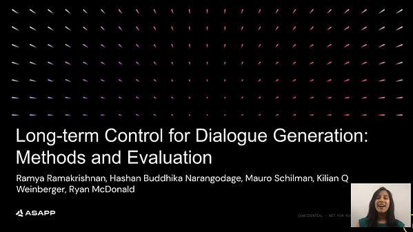 Long-term Control for Dialogue Generation: Methods and Evaluation
