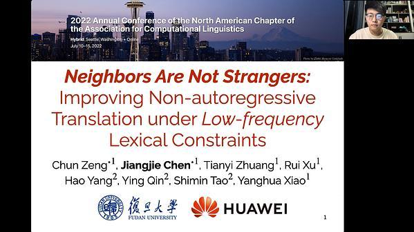Neighbors Are Not Strangers: Improving Non-Autoregressive Translation under Low-Frequency Lexical Constraints
