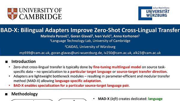 BAD-X: Bilingual Adapters Improve Zero-Shot Cross-Lingual Transfer