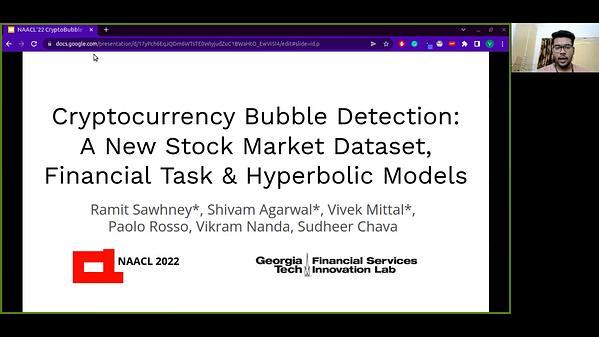 Cryptocurrency Bubble Detection: A New Stock Market Dataset, Financial Task & Hyperbolic Models