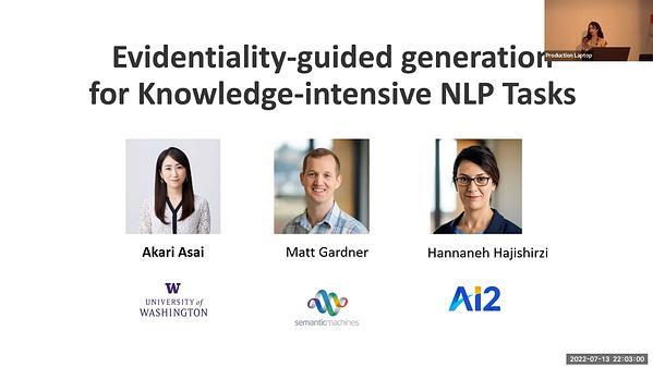 Evidentiality-guided Generation for Knowledge-Intensive NLP Tasks