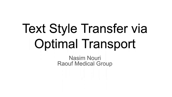Text Style Transfer via Optimal Transport