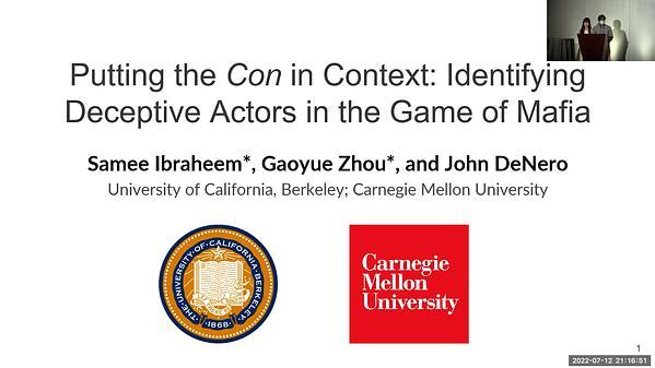 Putting the Con in Context: Identifying Deceptive Actors in the Game of Mafia