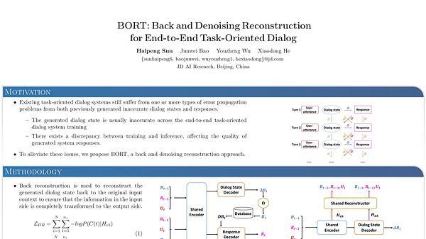 BORT: Back and Denoising Reconstruction for End-to-End Task-Oriented Dialog