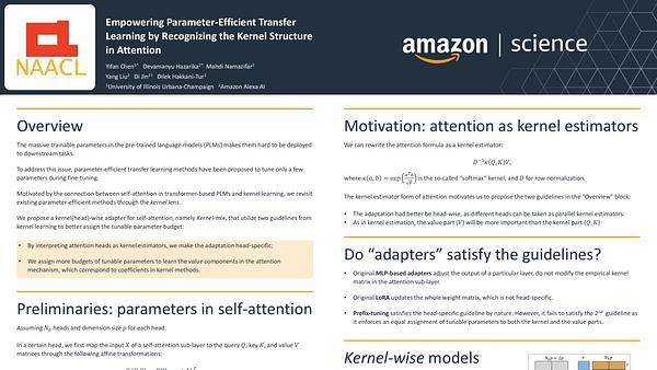 Empowering parameter-efficient transfer learning by recognizing the kernel structure in self-attention