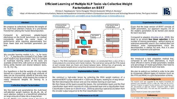 Efficient Learning of Multiple NLP Tasks via Collective Weight Factorization on BERT