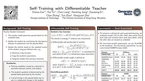 Self-Training with Differentiable Teacher
