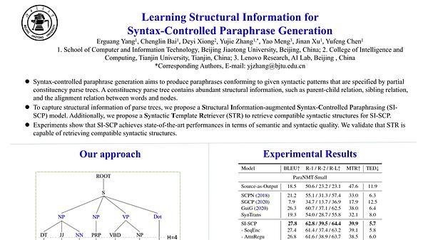 Learning Structural Information for Syntax-Controlled Paraphrase Generation