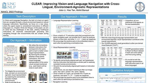 CLEAR: Improving Vision-Language Navigation with Cross-Lingual, Environment-Agnostic Representations