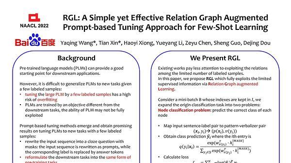 RGL: A Simple yet Effective Relation Graph Augmented Prompt-based Tuning Approach for Few-Shot Learning