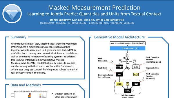 Masked Measurement Prediction: Learning to Jointly Predict Quantities and Units from Textual Context