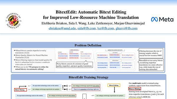 BitextEdit: Automatic Bitext Editing for Improved Low-Resource Machine Translation