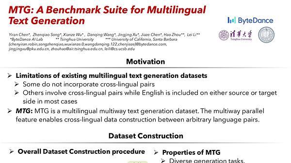 MTG: A Benchmark Suite for Multilingual Text Generation