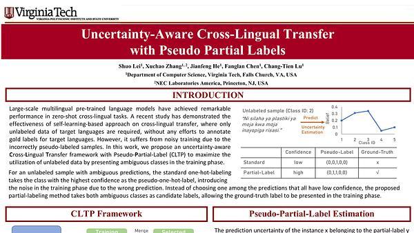 Uncertainty-Aware Cross-Lingual Transfer with Pseudo Partial Labels