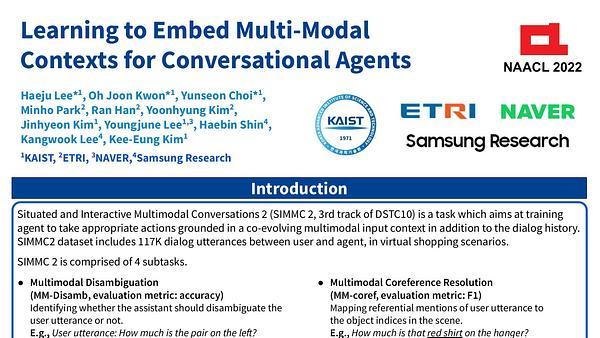Learning to Embed Multi-Modal Contexts for Situated Conversational Agents