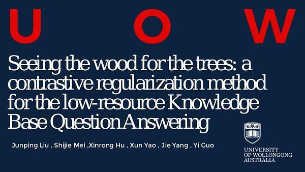Seeing the wood for the trees: a contrastive regularization method for the low-resource Knowledge Base Question Answering