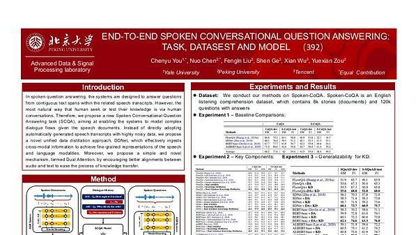 End-to-end Spoken Conversational Question Answering: Task, Dataset and Model