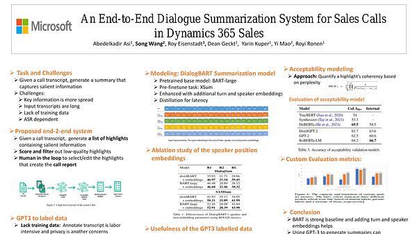 An End-to-End Dialogue Summarization System for Sales Calls