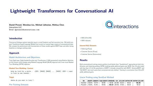 Lightweight Transformers for Conversational AI