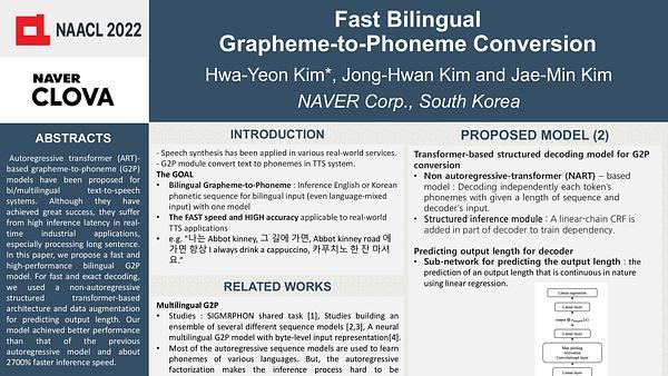 Fast Bilingual Grapheme-To-Phoneme Conversion